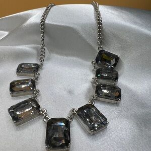 Elegant Silver and Gray Statement Necklace